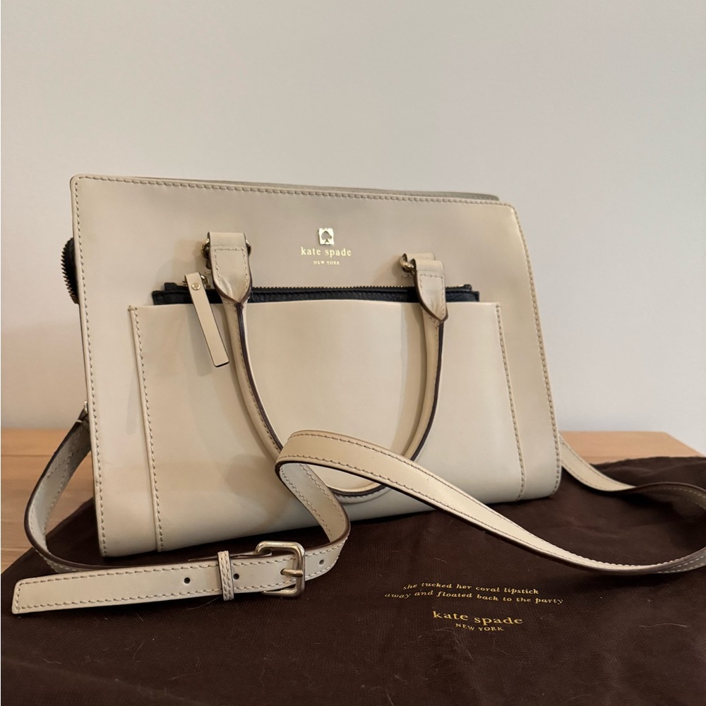 Cream and black Kate Spade bag
